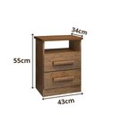 Ver imagem 3 de Mesa de Cabeceira Firenze 2 Gavetas com Nicho 100 Mdf D Doro Móveis