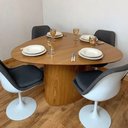 Ver imagem 4 de Mesa de Jantar Cone Orgânica Redonda 90x93 Cm Base Freijó Tampo Freijó