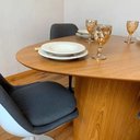 Ver imagem 3 de Mesa de Jantar Cone Orgânica Redonda 90x93 Cm Base Freijó Tampo Freijó