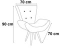 Ver imagem 3 de Poltrona Decorativa Emilia Suede Triângulo Bege Pés Madeira Ms Decor