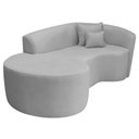 Ver imagem 6 de Recamier Curvo Orgânico 180cm 3 Lugares Lado Esquerdo para Sala de Estar Linho Londres