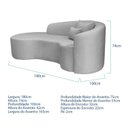 Ver imagem 3 de Recamier Curvo Orgânico 180cm 3 Lugares Lado Esquerdo para Sala de Estar Linho Londres