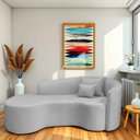 Ver imagem 1 de Recamier Curvo Orgânico 180cm 3 Lugares Lado Esquerdo para Sala de Estar Linho Londres