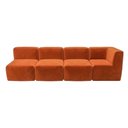 Ver imagem 3 de Sofá a Vácuo Modular Boucle Kit 4 Peças 3 Meios + 1 Canto Espuma Premium Sala na Caixa 3,08m - Terra