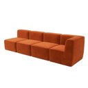 Ver imagem 2 de Sofá a Vácuo Modular Boucle Kit 4 Peças 3 Meios + 1 Canto Espuma Premium Sala na Caixa 3,08m - Terra