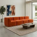Ver imagem 1 de Sofá a Vácuo Modular Boucle Kit 4 Peças 3 Meios + 1 Canto Espuma Premium Sala na Caixa 3,08m - Terra