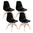 Ver imagem 7 de Conjunto de Mesa de Jantar Eames Eiffel Redonda 120cm Tampo de Madeira Preto com 4 Cadeiras Pretas