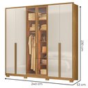 Ver imagem 2 de Guarda Roupa Casal Atacama 6 Portas Moval:Freijó Off White