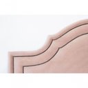 Ver imagem 2 de Cabeceira Casal Luxo 140x60 Veludo Rosê Tachas Fumê