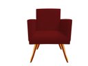 Ver imagem 3 de Kit Namoradeira + 1 Poltrona Decorativa Nina + Puff Redondo Suede Marsala Pés Madeira Mz Decor