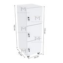 Ver imagem 2 de ESCANINHO GUARDA VOLUMES 3 PORTAS COM RODIZIOS 100% MDF M506.B MUNDI MOVEIS