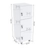 ESCANINHO GUARDA VOLUMES 3 PORTAS COM RODIZIOS 100% MDF M506.B MUNDI MOVEIS - 2