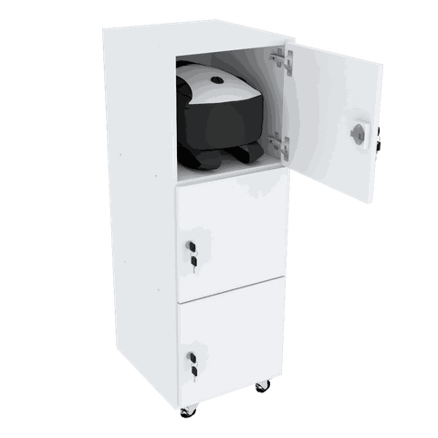 ESCANINHO GUARDA VOLUMES 3 PORTAS COM RODIZIOS 100% MDF M506.B MUNDI MOVEIS