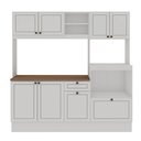 Ver imagem 3 de Cozinha Compacta Isis 8 Portas 1 Gaveta Branco/Ebano com Tampo