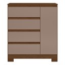 Ver imagem 3 de Cômoda Sapateira Olímpia 1 Portas e 4 Gavetas Nogueira/capuccino - Móveis Albatroz