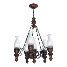 Lustre Rústico Envelhecido 6 Lâmpadas 806e - 1