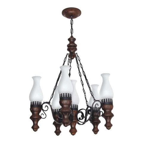 Lustre Rústico Envelhecido 6 Lâmpadas 806e