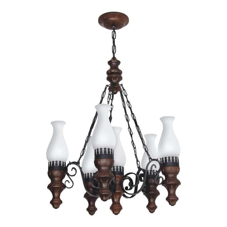 Lustre Rústico Envelhecido 6 Lâmpadas 806e