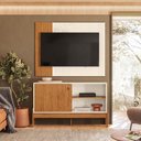 Ver imagem 2 de Rack Bancada com Painel Wood Canela/Off White para TV até 42” - Mobler