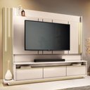 Ver imagem 2 de Estante Home Theater Montane Off White/champanhe para Tv até 75” - Hb Móveis