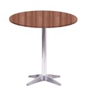 Ver imagem 1 de Mesa Delta em Alumínio 75 Cm (alt) Base em X Tampo Mdp Redondo 60 Cm (larg) X 2,50 Cm (alt) Walnut
