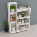 Ver imagem 3 de Armário Organizador Multiuso Cozinha e Lavanderia Mdp - 143x96cm - Branco Clean