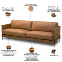 Ver imagem 3 de Sofá 3 Lugares para Sala de Estar Living Industrial 210cm Amábile L06 Couro Camel - Lyam Decor