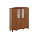 Ver imagem 2 de Guarda-Roupa 4 Portas com Espelho sem Aplique Estrutura em Madeira Cobre Marrom/Castanho