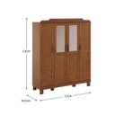 Ver imagem 3 de Guarda-Roupa 4 Portas com Espelho sem Aplique Estrutura em Madeira Cobre Marrom/Castanho