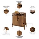 Ver imagem 3 de Balcão Aparador Bar 75cm com Adega Apollo Cedro C14 - Mpozenato