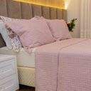 Ver imagem 3 de Kit Colcha Casal Liso Bouti Cobre Leito 3 Peças Cor:Rose