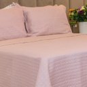 Ver imagem 2 de Kit Colcha Casal Liso Bouti Cobre Leito 3 Peças Cor:Rose