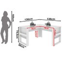 Ver imagem 3 de Mesa de Canto para Escritório em L Angular Detalhe Ripado Branco