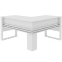 Ver imagem 6 de Mesa de Canto para Escritório em L Angular Detalhe Ripado Branco