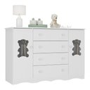 Ver imagem 2 de Cômoda Infantil 125cm 2 Portas com Vidro e 4 Gavetas Doçura Multimóveis Mp4495 Branco