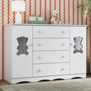 Ver imagem 1 de Cômoda Infantil 125cm 2 Portas com Vidro e 4 Gavetas Doçura Multimóveis Mp4495 Branco