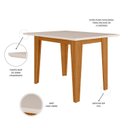 Ver imagem 3 de Mesa de Jantar Retangular com Vidro 4 Lugares 120cm sem Cadeiras Kate Poliman Móveis