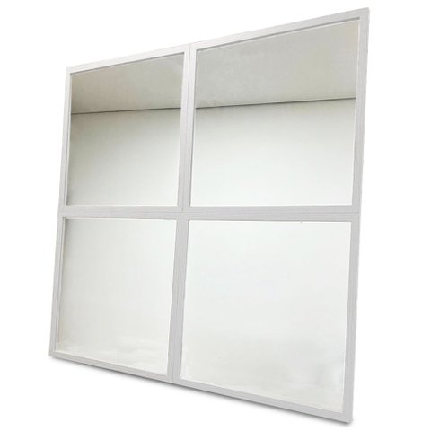 Módulo Espelho Decorativo - Kit 04 de 50x50cm TaColado Moldura Branca