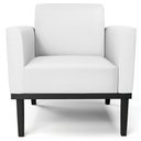Ver imagem 7 de Poltrona Decorativa Base Madeira Preto Maressa Sintético Branco - Ibiza