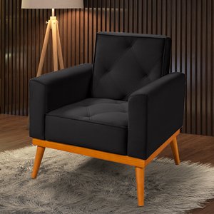 Poltrona Florença Veludo Preto