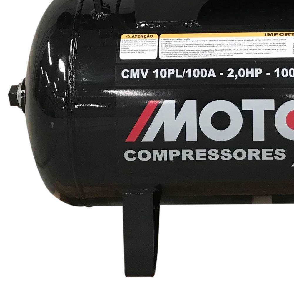Compressor de Ar 10 Pés 2,0 HP 100 Litros 2 Pistões CMV-10PL|100A Profissional MOTOMIL - 2