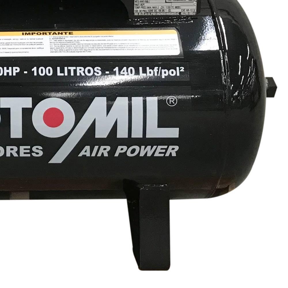 Compressor de Ar 10 Pés 2,0 HP 100 Litros 2 Pistões CMV-10PL|100A Profissional MOTOMIL - 3