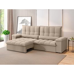 Sofá Sideral Retrátil e Reclinável com Molas no Assento 2,00m Velosuede - Netsofas  - 1