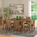 Ver imagem 1 de Conjunto Sala de Jantar Madesa Clarice Mesa Tampo de Madeira com 8 Cadeiras Rustic/bege Marrom Cor:r