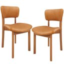 Ver imagem 1 de Kit 02 Cadeiras para Sala de Jantar Cozinha Living Estofada Dara L02 Couríssimo Whisky - Lyam Decor