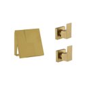 Ver imagem 1 de Kit Acabamento Descarga Hydra Padrão Deca e Docol + 2 Registro Chuveiro Dourado Fosco Alavanca Metal