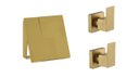Ver imagem 1 de Kit Acabamento Descarga Hydra Padrão Deca e Docol + 2 Registro Chuveiro Dourado Fosco Alavanca Metal