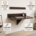 Ver imagem 4 de Mesa Suspensa Dobrável 80x50cm MDF 15mm - Pocket Ébano