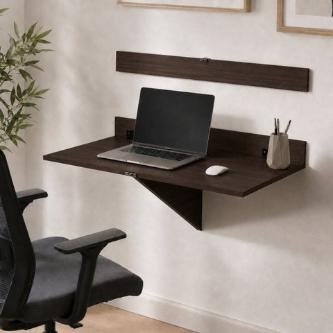 Mesa Suspensa Dobrável 80x50cm MDF 15mm - Pocket Ébano