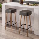 Ver imagem 2 de Kit 04 Banquetas Alta para Cozinha Área Gourmet Dubai Couríssimo Preto - Abmaza